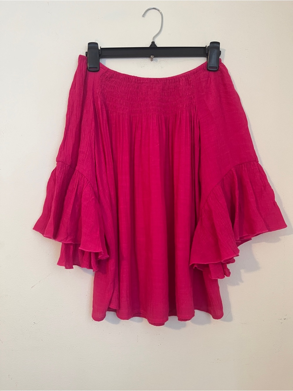Chico's women Pink Tiered Circle Blouse tops with Ruffle Hem size 0 light casual